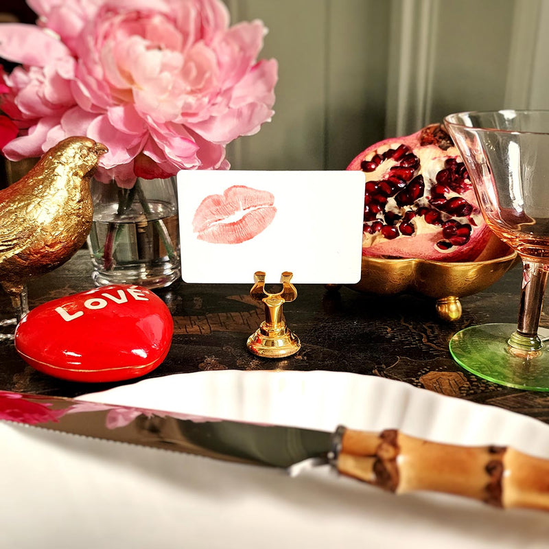 Kisses - Custom Place Cards - Upright - The Punctilious Mr. P's Place Card Co.