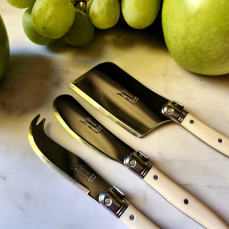 Laguiole Ivorine Mini Cheese Knives - The Punctilious Mr. P's Place Card Co.