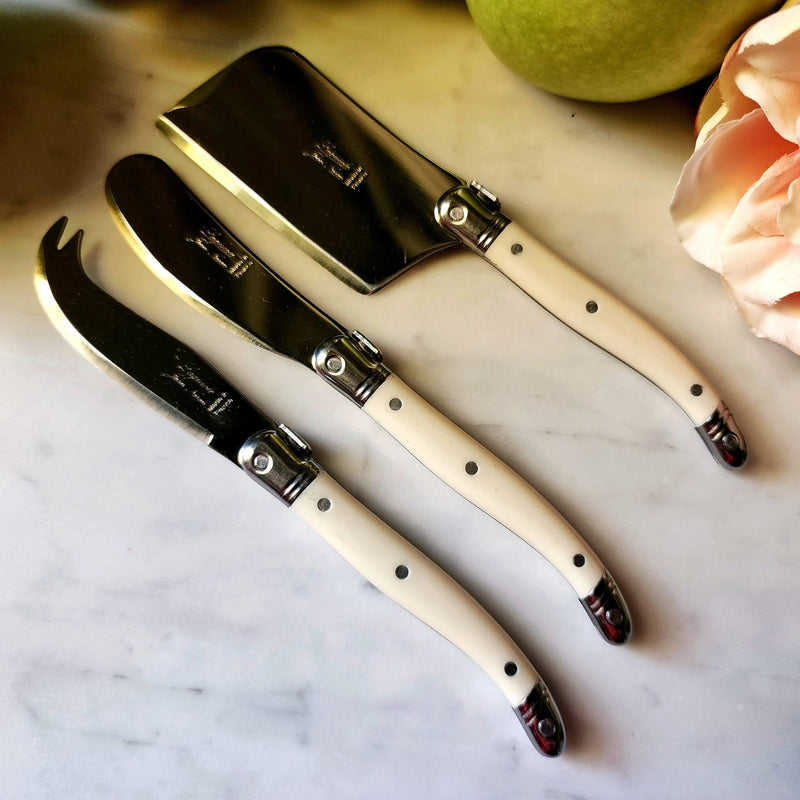 Laguiole Ivorine Mini Cheese Knives - The Punctilious Mr. P's Place Card Co.