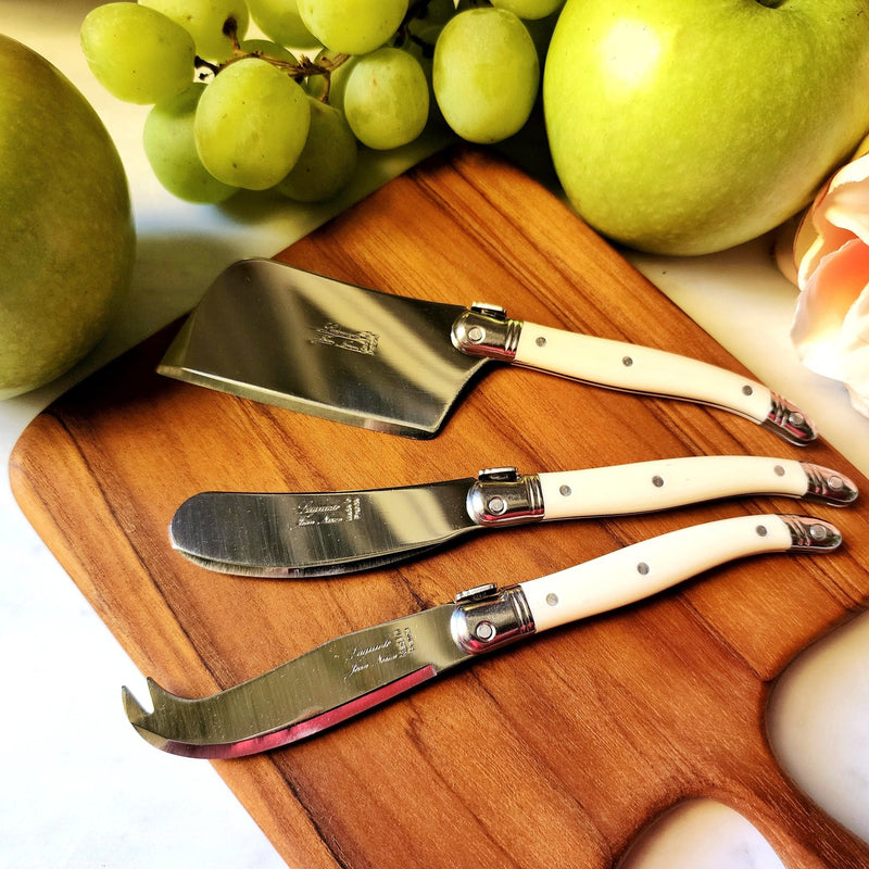 Laguiole Ivorine Mini Cheese Knives - The Punctilious Mr. P's Place Card Co.