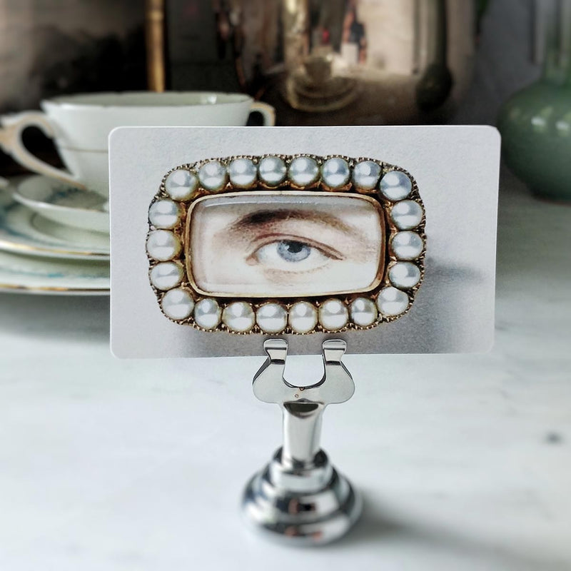 Lover's Eye - Pearl - Custom Place Card - Upright - The Punctilious Mr. P's Place Card Co.