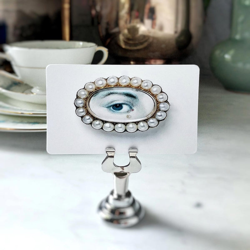 Lover's Eye - Pearl - Custom Place Card - Upright - The Punctilious Mr. P's Place Card Co.