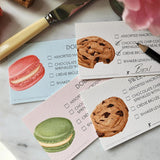 Macarons & Cookies - Custom Dessert Cards - The Punctilious Mr. P's Place Card Co.