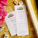 Mahjong - Custom Menu Cards - s/4 - The Punctilious Mr. P's Place Card Co.