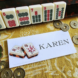 Mahjong - Custom Place Cards - Laydown - The Punctilious Mr. P's Place Card Co.