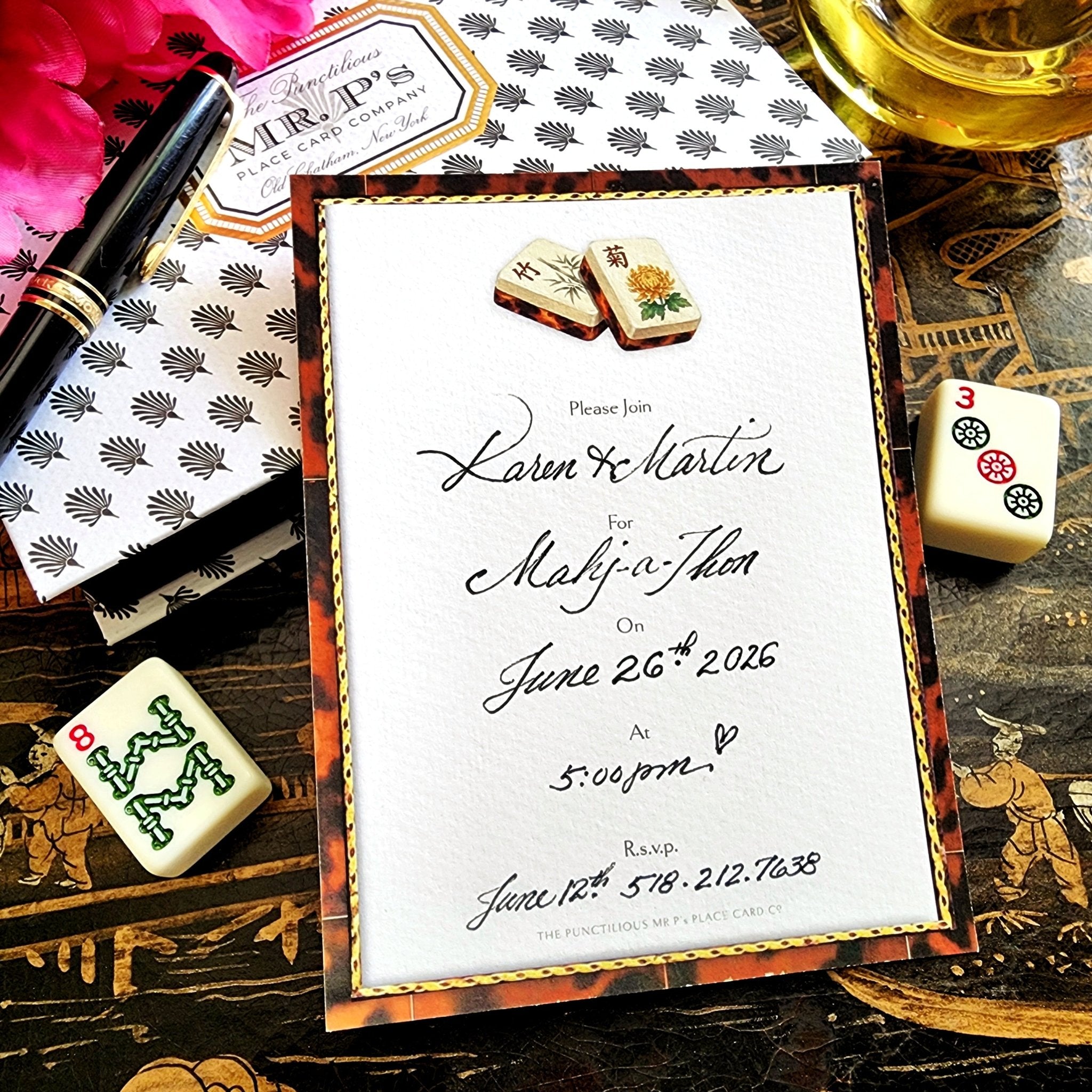 Set 4/ Mahjong- Custom Invitations