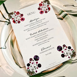 Marian McEvoy: Pressed Poppies - Custom Menu Card s/4 - The Punctilious Mr. P's Place Card Co.