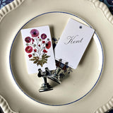 Marian McEvoy: Pressed Poppies - Custom Place Cards - Upright - The Punctilious Mr. P's Place Card Co.