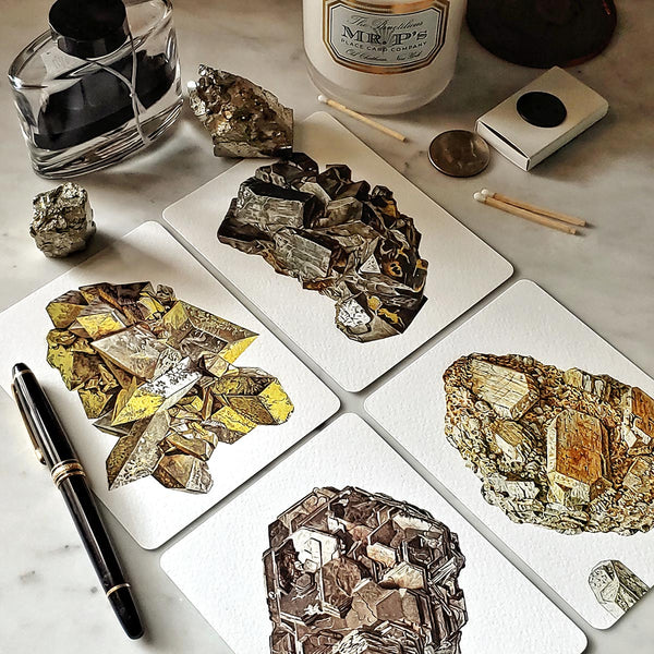 Minerals No. 2 - Pack of Custom Note Cards - The Punctilious Mr. P's Place Card Co.