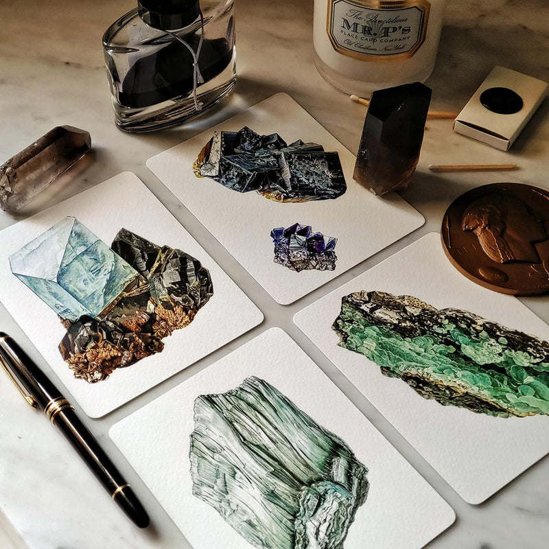 Minerals No. 4 - Pack of Custom Note Cards - The Punctilious Mr. P's Place Card Co.