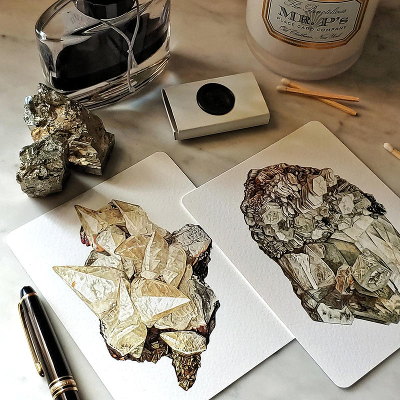 Minerals No. 5 - Pack of Custom Note Cards - The Punctilious Mr. P's Place Card Co.