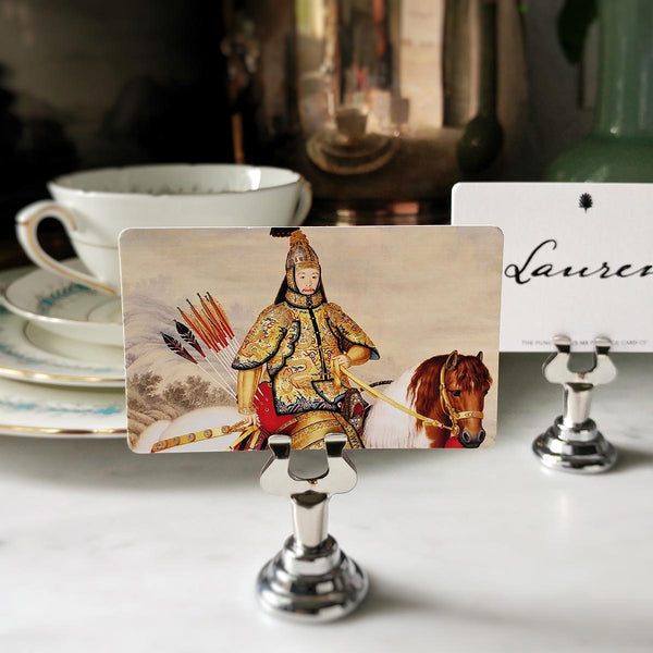 Mounted Warrior - Custom Place Cards - Upright - The Punctilious Mr. P's Place Card Co.
