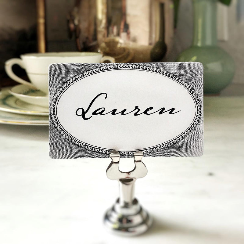 Oval Bead - Custom Place Cards - Upright - The Punctilious Mr. P's Place Card Co.