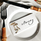 Pantherina Mushrooms - Custom Place Cards - Laydown - The Punctilious Mr. P's Place Card Co.