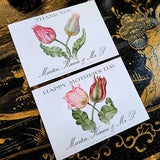 Parrot Tulips - Custom Gift Notes - The Punctilious Mr. P's Place Card Co.