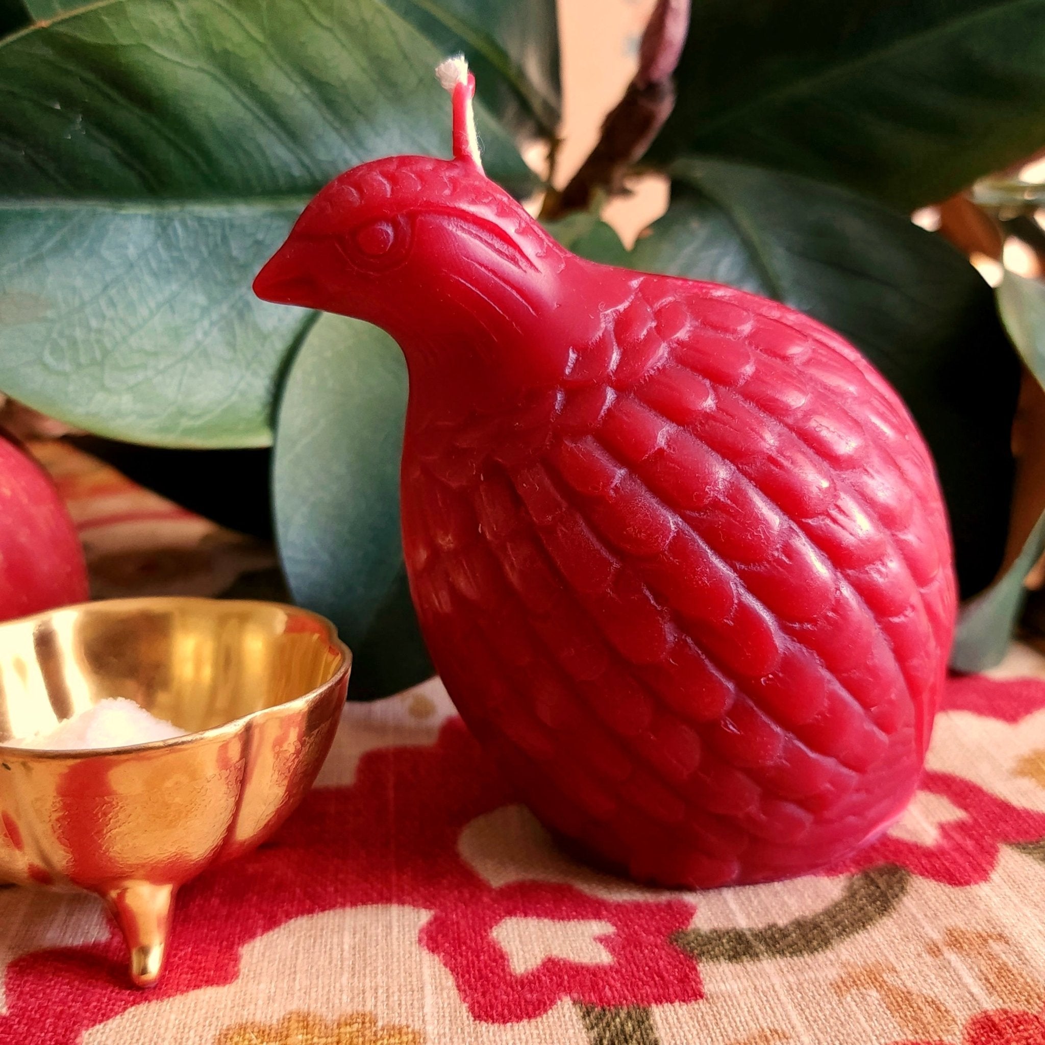 Partridge Candle- Red | The Punctilious Mr. P's Place Card Co.