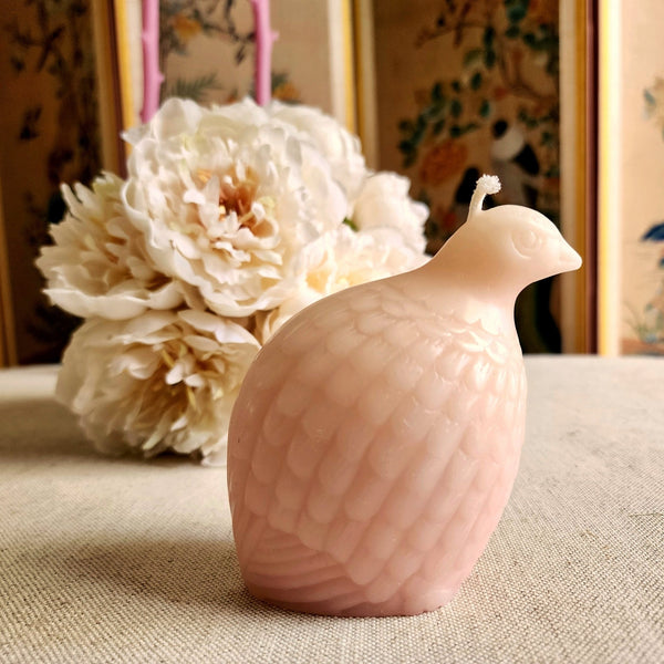 Partridge Beeswax Candle - Blush - The Punctilious Mr. P's Place Card Co.