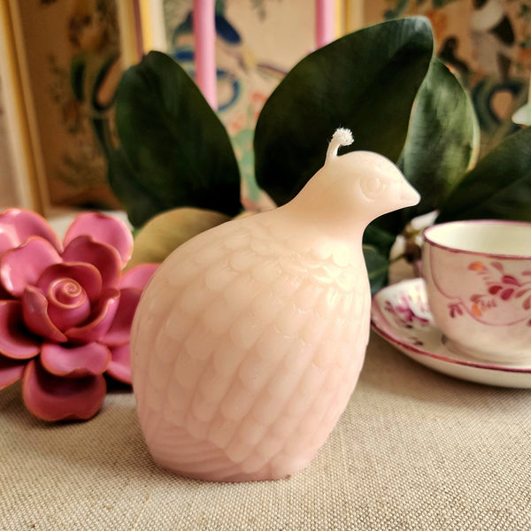 Partridge Beeswax Candle - Blush - The Punctilious Mr. P's Place Card Co.