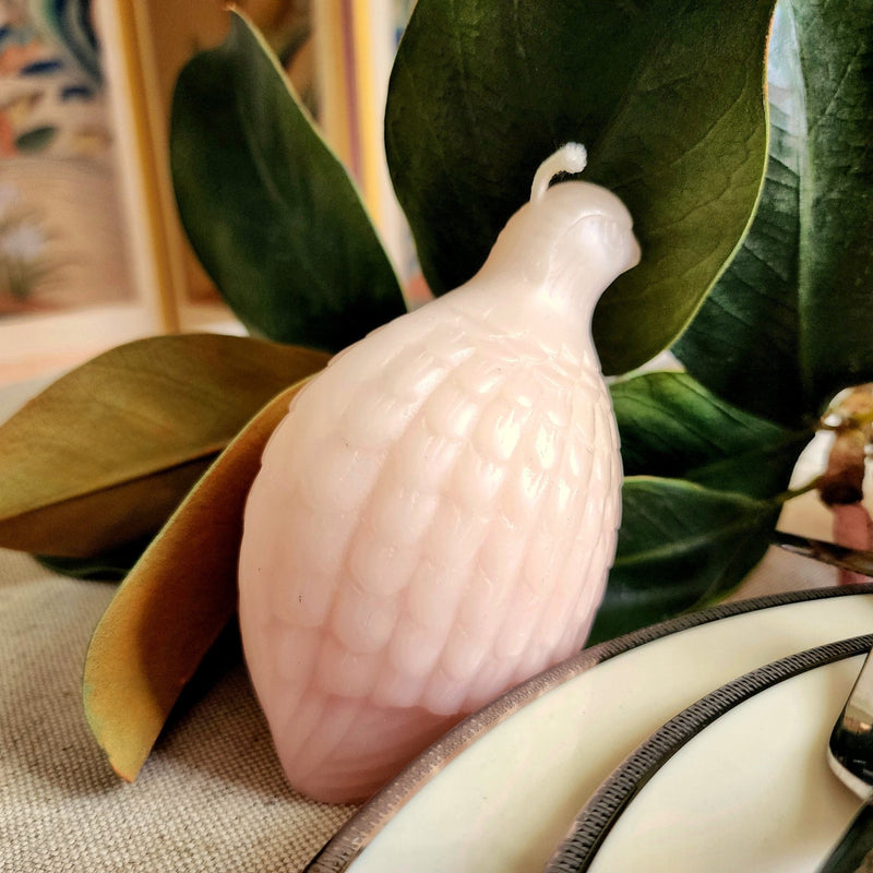 Partridge Beeswax Candle - Blush - The Punctilious Mr. P's Place Card Co.