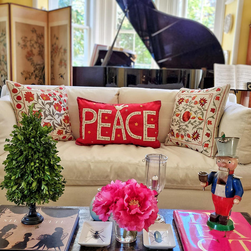 Peace Pillow - Handmade - The Punctilious Mr. P's Place Card Co.