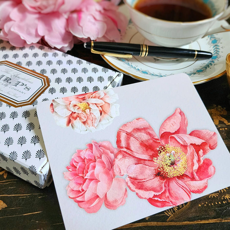 Peony - Custom Note Cards - The Punctilious Mr. P's Place Card Co.