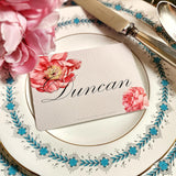 Peony - Custom Place Cards - Laydown Event Size - The Punctilious Mr. P's Place Card Co.