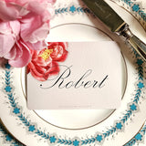 Peony - Custom Place Cards - Laydown Event Size - The Punctilious Mr. P's Place Card Co.