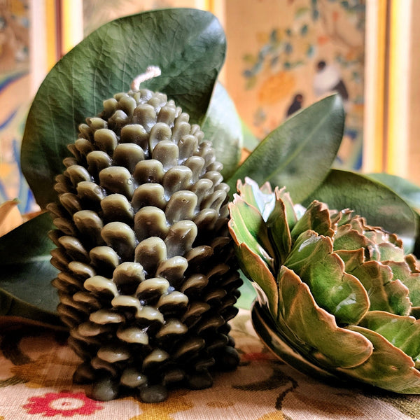 Pine Cone Beeswax Candles - The Punctilious Mr. P's Place Card Co.