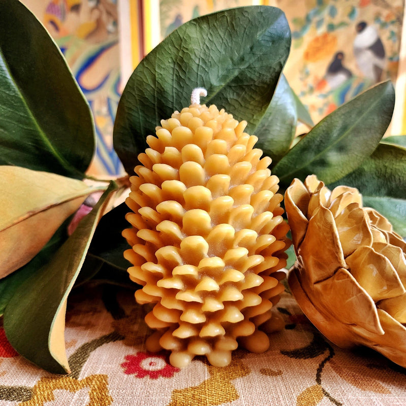 Pine Cone Beeswax Candles - The Punctilious Mr. P's Place Card Co.