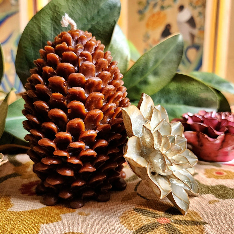 Pine Cone Beeswax Candles - The Punctilious Mr. P's Place Card Co.