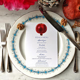 Pomegranate - Custom Menu Cards - s/4 - The Punctilious Mr. P's Place Card Co.