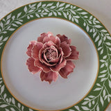 video of Handcrafted petite ceramic peony in dusty rose-blush glaze with fine crackle finish. A B'ellow Beauties bloom from Mr. P's Place Card Co.