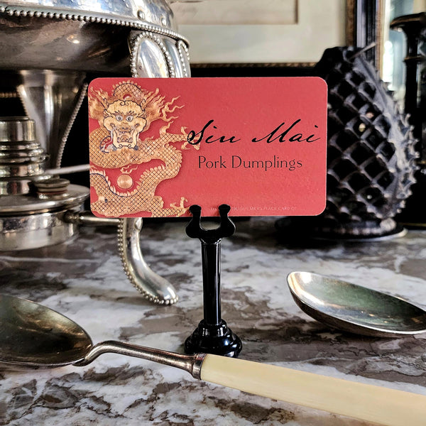 Radiant Dragon - Cinnabar: Custom Buffet Tags s/12 - The Punctilious Mr. P's Place Card Co.