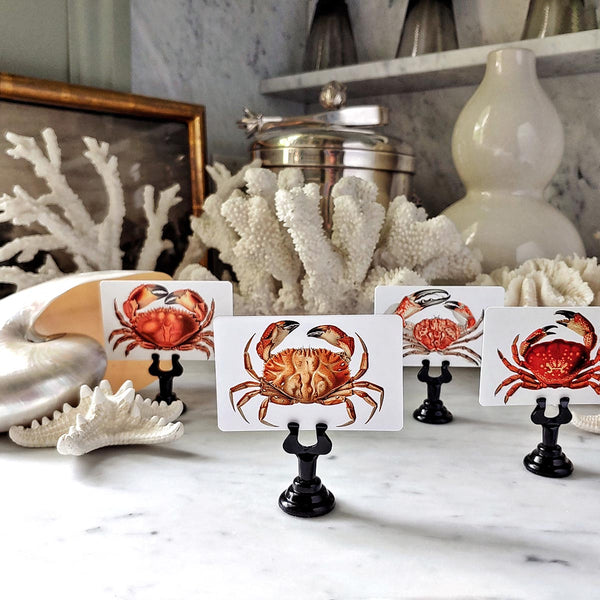Red Crabs - Custom Place Cards - Upright - The Punctilious Mr. P's Place Card Co.