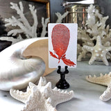 Red Seaweed & Coral - Custom Place Cards - Upright - The Punctilious Mr. P's Place Card Co.