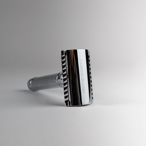 Ribbed Chrome Double - Edged Razor - The Punctilious Mr. P's Place Card Co.