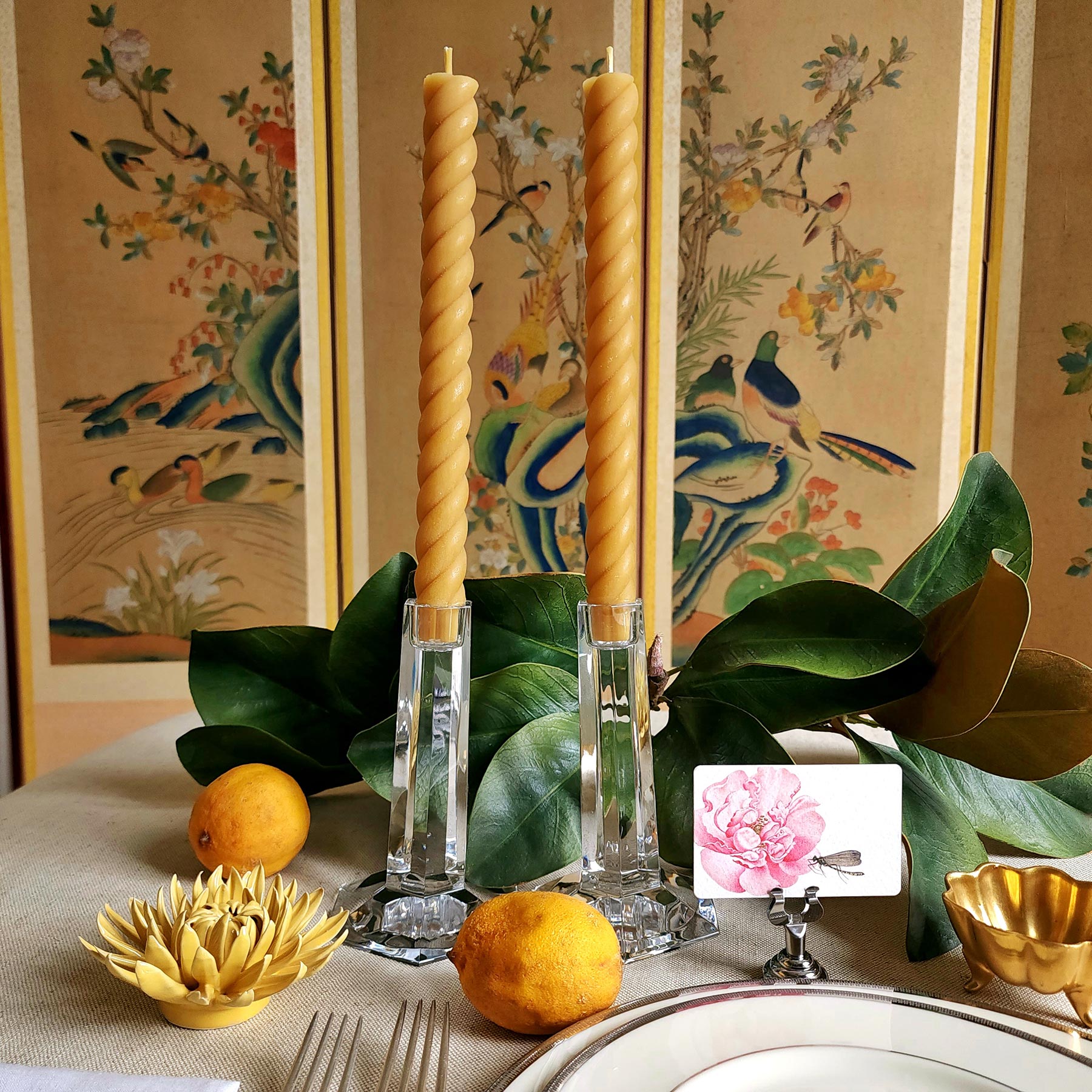 Candle Rope Set/ 2 Natural Rope Taper Candle | Mr. P's Place Card Co.