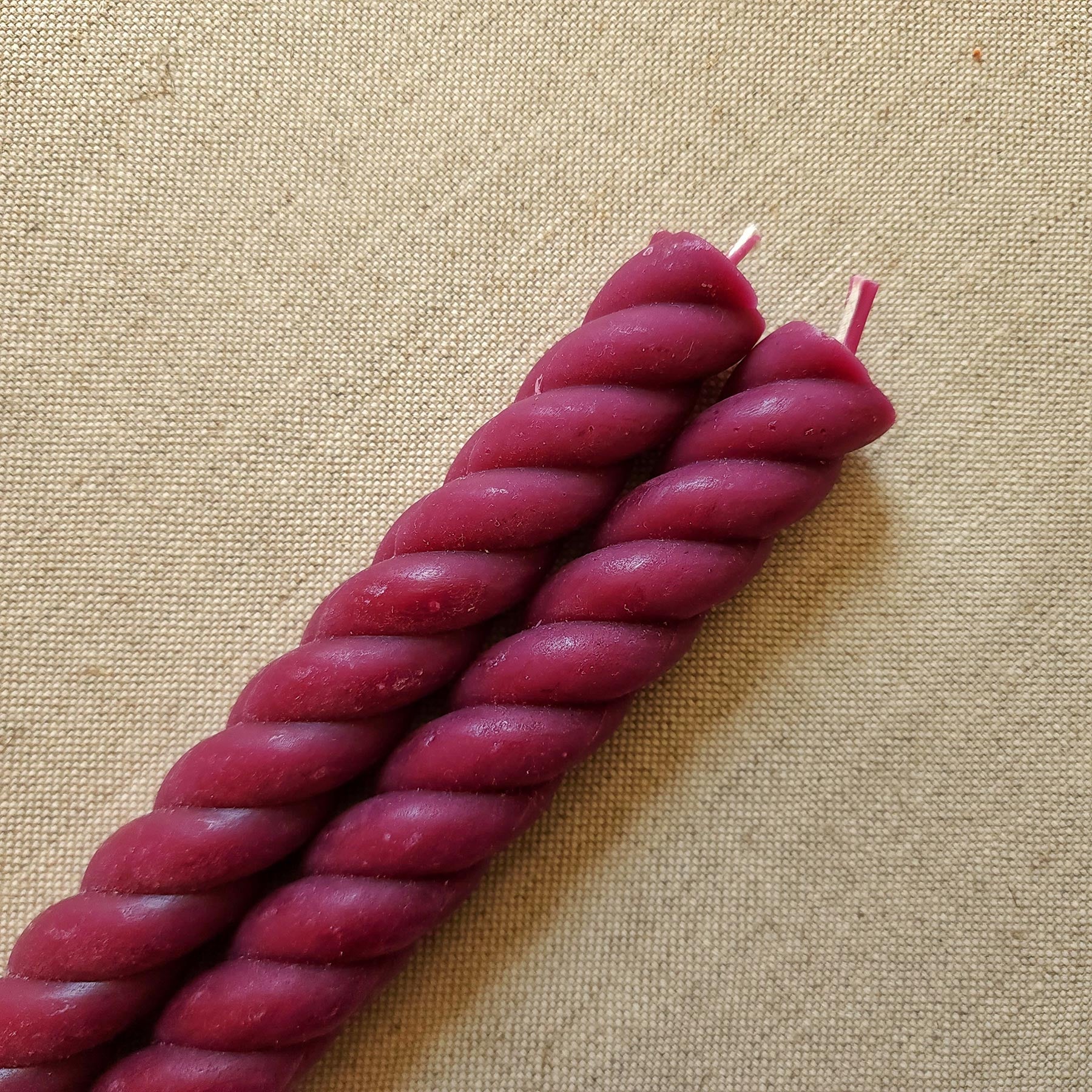 Set/ 2 Aubergine Rope Taper Candle | Mr. P's Place Card Co.