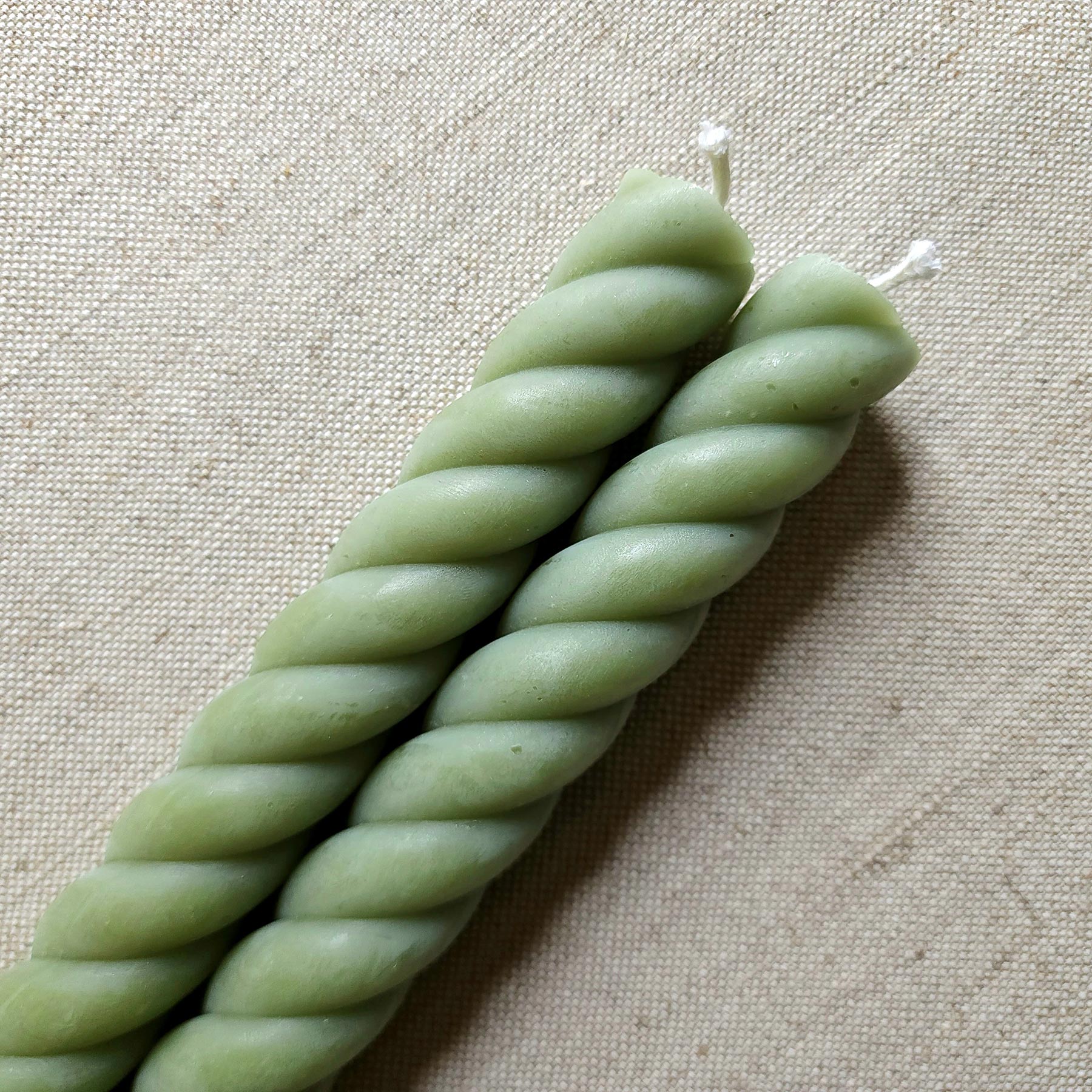 Set/ 2 Sage Rope Taper Candle | Mr. P's Place Card Co.