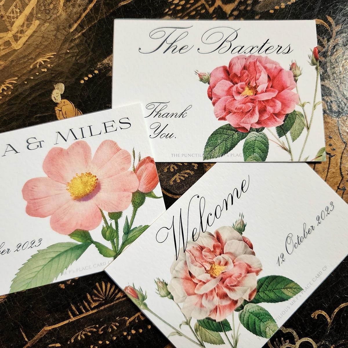 Set/ 18 Rose Garden- Custom Gift Notes/ Thank You Cards