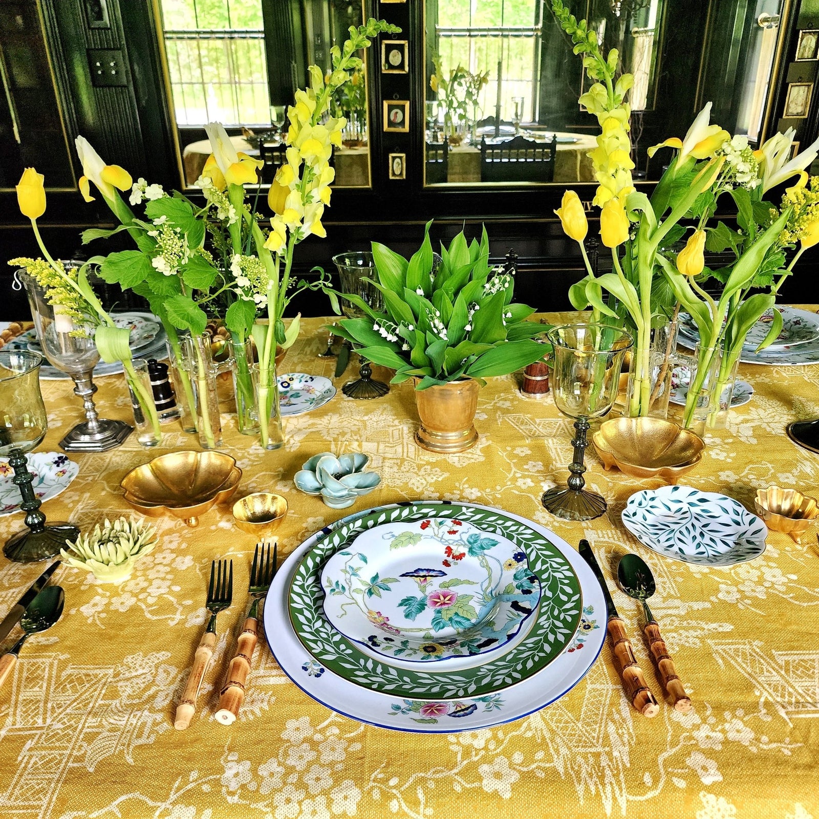 Limogesテーブルセット Royal Limoges- Floral Foliage Ensemble IV | Mr. P's Place Card Co