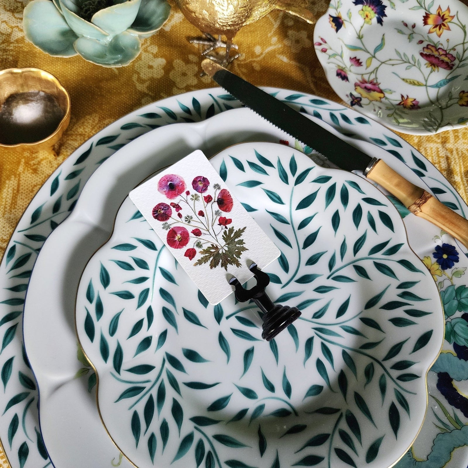 Royal Limoges- Floral Foliage Ensemble IV | Mr. P's Place Card Co
