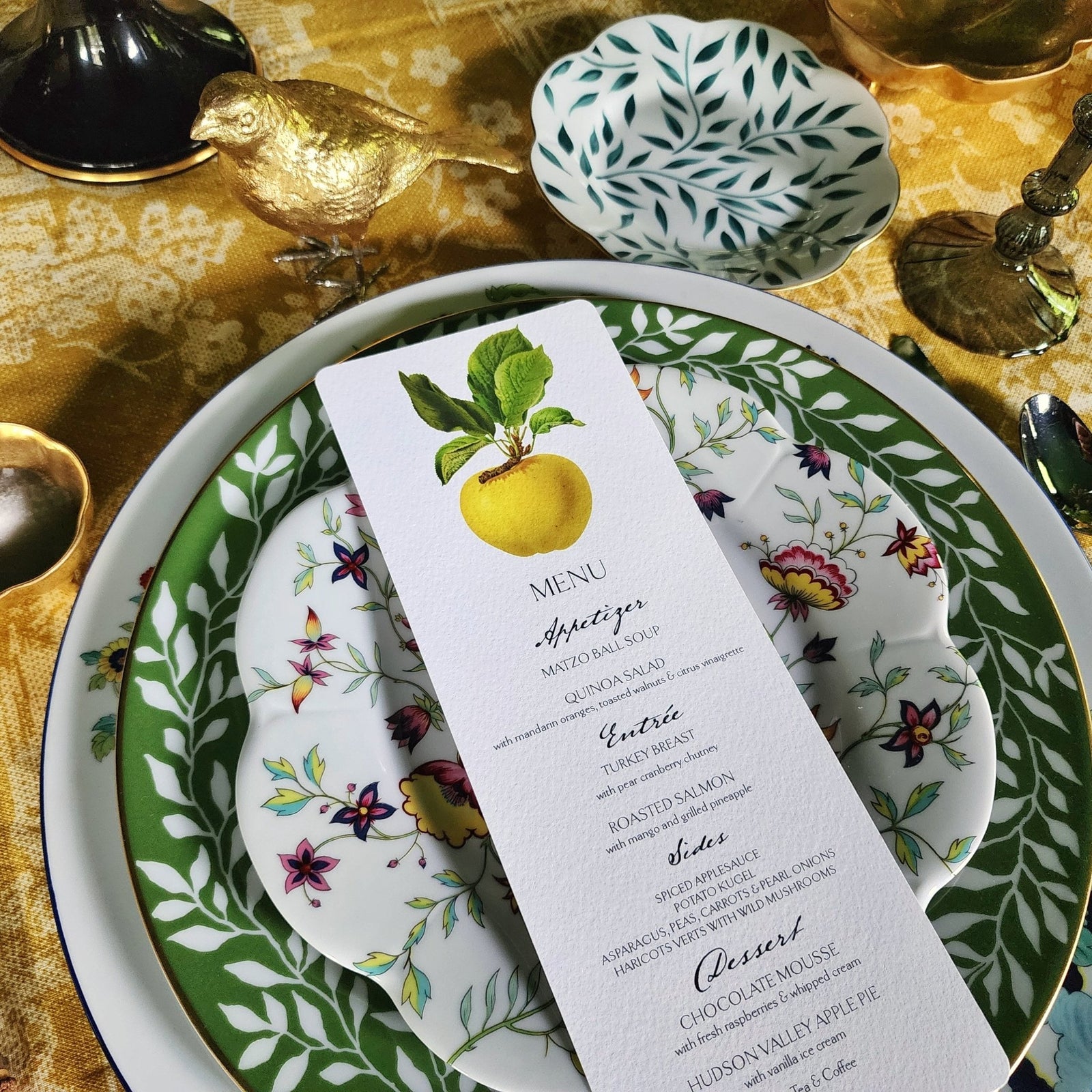 Royal Limoges- Floral Foliage Ensemble V | Mr. P's Place Card Co