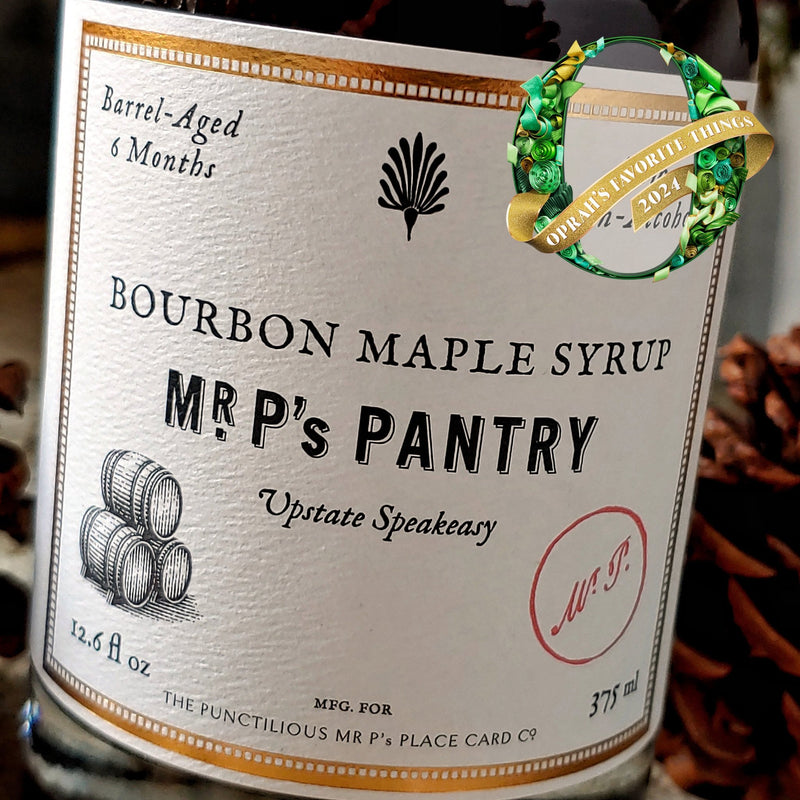 Speakeasy Bourbon Maple Syrup - The Punctilious Mr. P's Place Card Co.