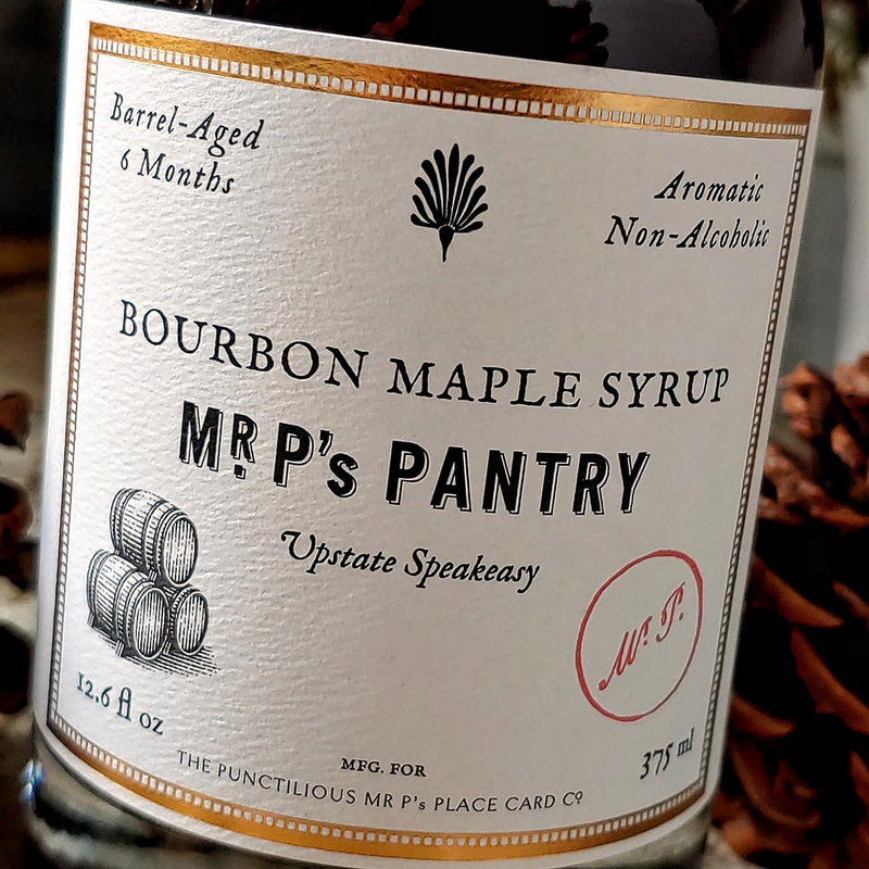 Speakeasy Bourbon Maple Syrup - The Punctilious Mr. P's Place Card Co.