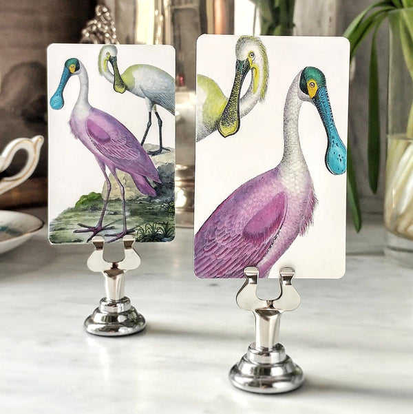 Spoonbills - Custom Place Cards - Upright - The Punctilious Mr. P's Place Card Co.