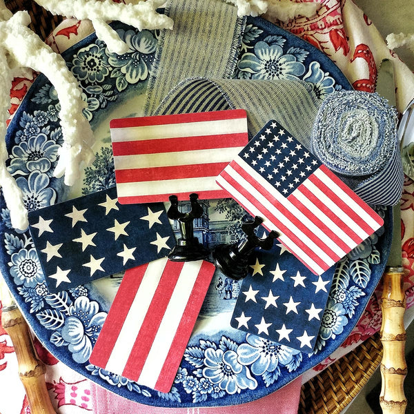 Stars & Stripes - Custom Place Cards - Upright - The Punctilious Mr. P's Place Card Co.