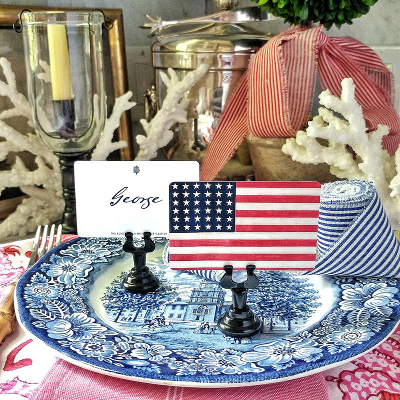 Stars & Stripes - Custom Place Cards - Upright - The Punctilious Mr. P's Place Card Co.