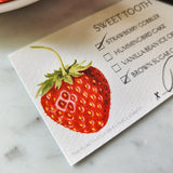 Strawberries - Custom Dessert Cards - The Punctilious Mr. P's Place Card Co.