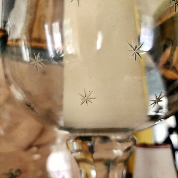 Tall Mini Star Cut Glass Hurricane Candle Holders - Pair - The Punctilious Mr. P's Place Card Co.